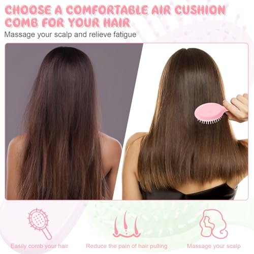 HOFASON 8-Pack Mini Wet Hair Brushes – Easter Basket Stuffers for Women, Teens, Girls | Small Gifts for Valentine’s Day, Bachelorette Parties & Stocking Stuffers - görsel 6