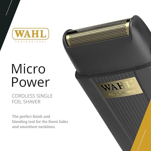 Wahl Professional Micro Power Shaver – Cordless Ultra-Close Finishing Foil Shaver, 2-Hour Runtime, Black Avelisse