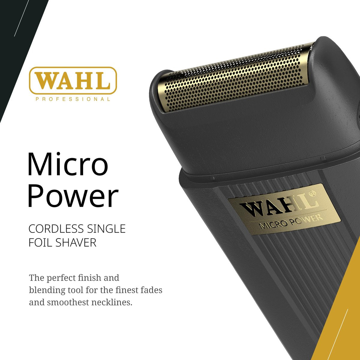 Wahl Professional Micro Power Shaver – Cordless Ultra-Close Finishing Foil Shaver, 2-Hour Runtime, Black Avelisse