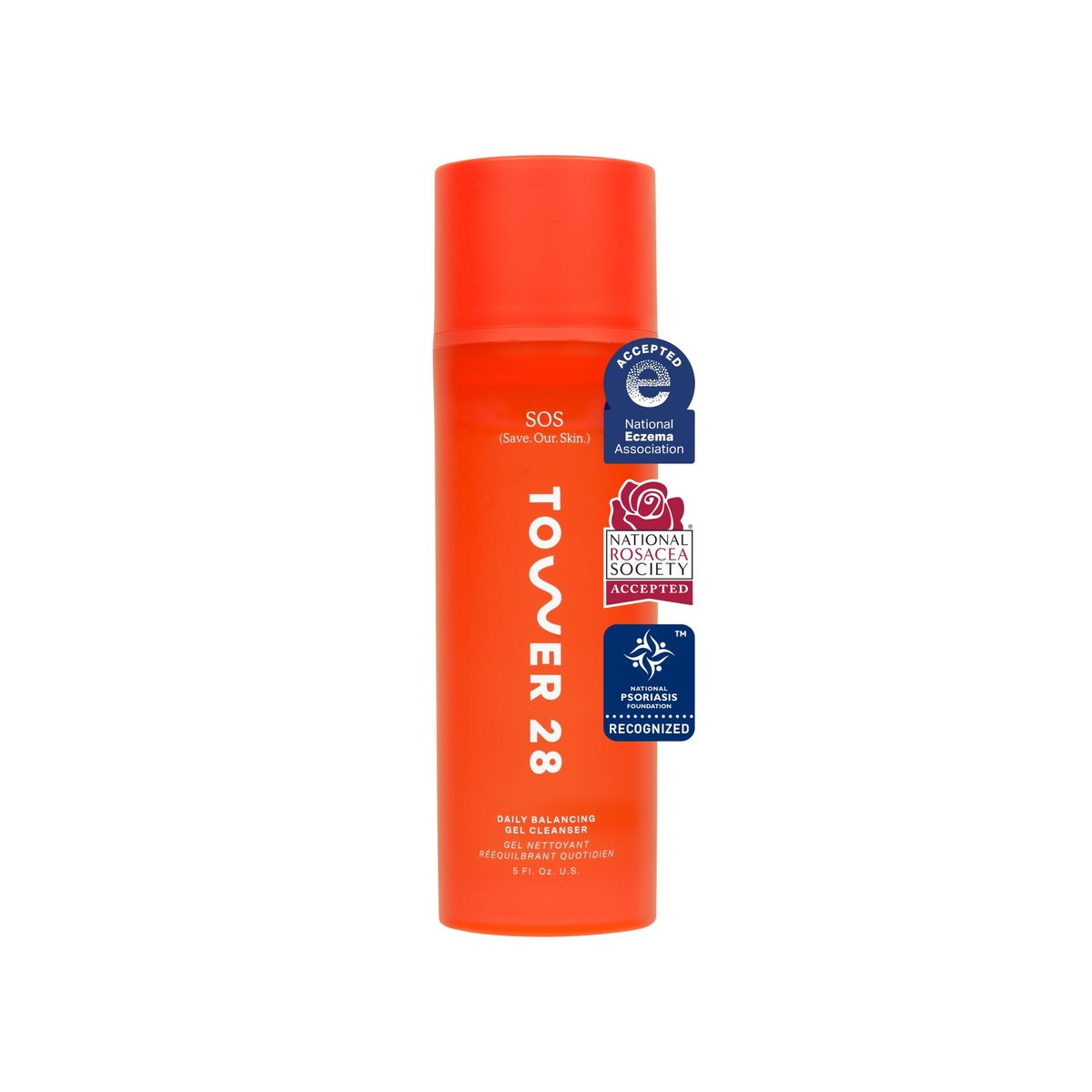 Tower 28 SOS Gel Facial Cleanser – Hydrating Face Wash & Makeup Remover for Sensitive Skin, Fragrance-Free, 5 oz - görsel 1
