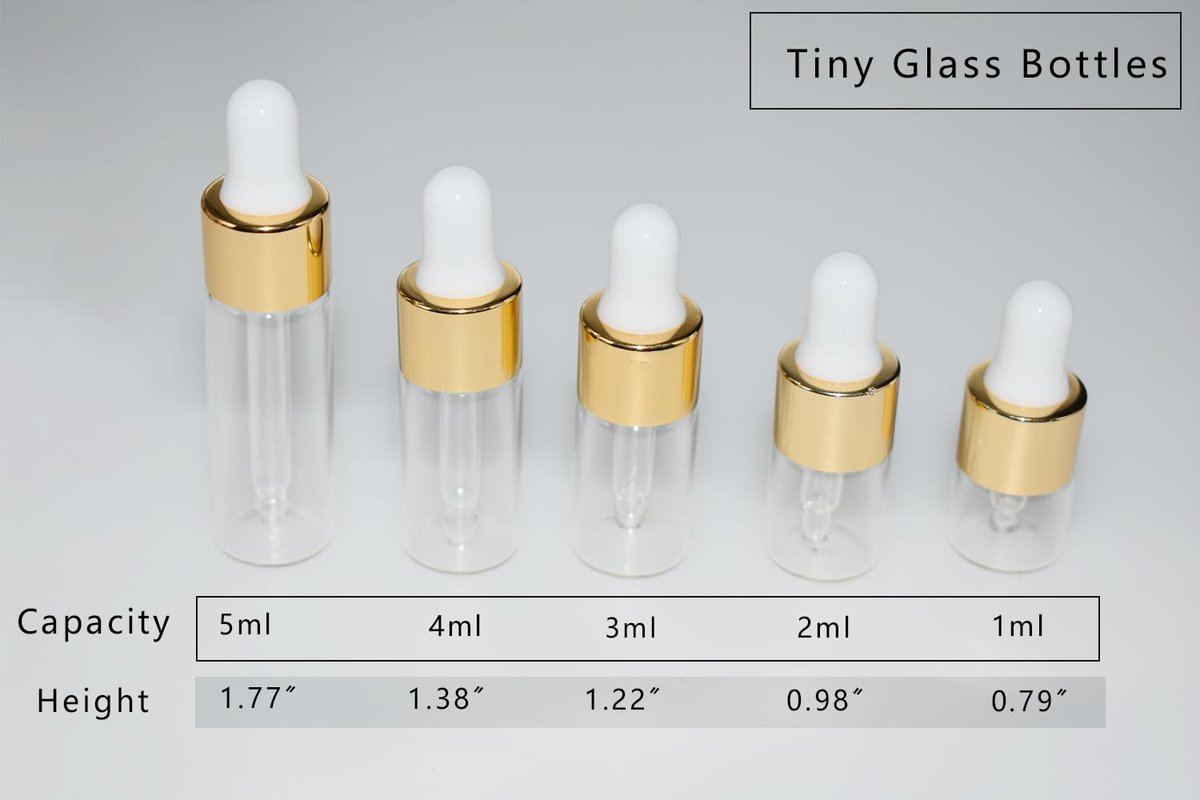 Hustar Small Dropper Bottle Set - 10Pcs Mini Glass Sample Dropper Bottles for Travel Liquids (1ml, 2ml, 3ml, 4ml, 5ml) - görsel 7