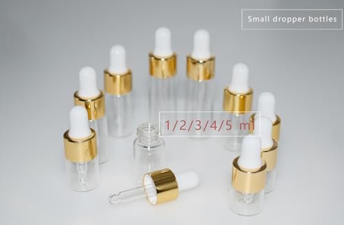 Hustar Small Dropper Bottle Set - 10Pcs Mini Glass Sample Dropper Bottles for Travel Liquids (1ml, 2ml, 3ml, 4ml, 5ml) - görsel 4