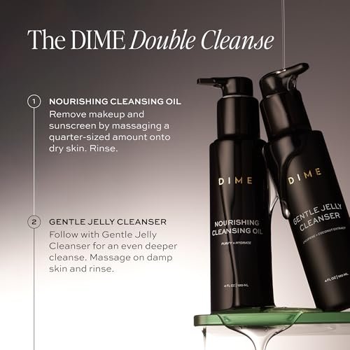 DIME Beauty Nourishing Cleansing Oil - 2-in-1 Makeup Remover & Face Wash with Meadowfoam, Jojoba & Elderberry Oil - Hydrating Oil Cleanser for All Skin Types, Vegan & Cruelty-Free, 4 oz Avelisse