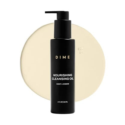 DIME Beauty Nourishing Cleansing Oil - 2-in-1 Makeup Remover & Face Wash with Meadowfoam, Jojoba & Elderberry Oil - Hydrating Oil Cleanser for All Skin Types, Vegan & Cruelty-Free, 4 oz Avelisse