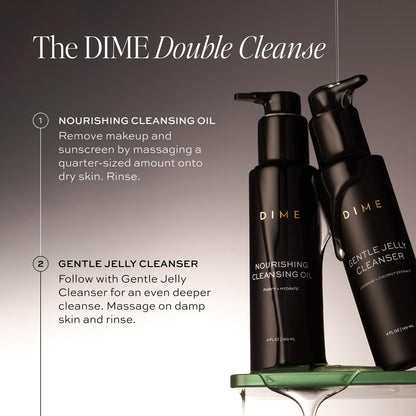 DIME Beauty Nourishing Cleansing Oil - 2-in-1 Makeup Remover & Face Wash with Meadowfoam, Jojoba & Elderberry Oil - Hydrating Oil Cleanser for All Skin Types, Vegan & Cruelty-Free, 4 oz Avelisse