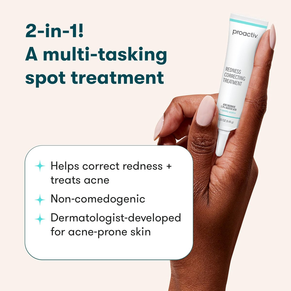 Proactiv Redness Correcting Treatment – 2-in-1 Spot Treatment with 1.5% Salicylic Acid, Reduces Redness and Treats Blemishes, Calms Irritated Skin, Non-Comedogenic, 0.33 oz - görsel 3