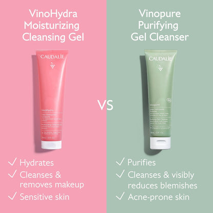 Caudalie VinoHydra Moisturizing Cleansing Gel – Gentle Face Cleanser with Hyaluronic Acid, 150 mL Avelisse