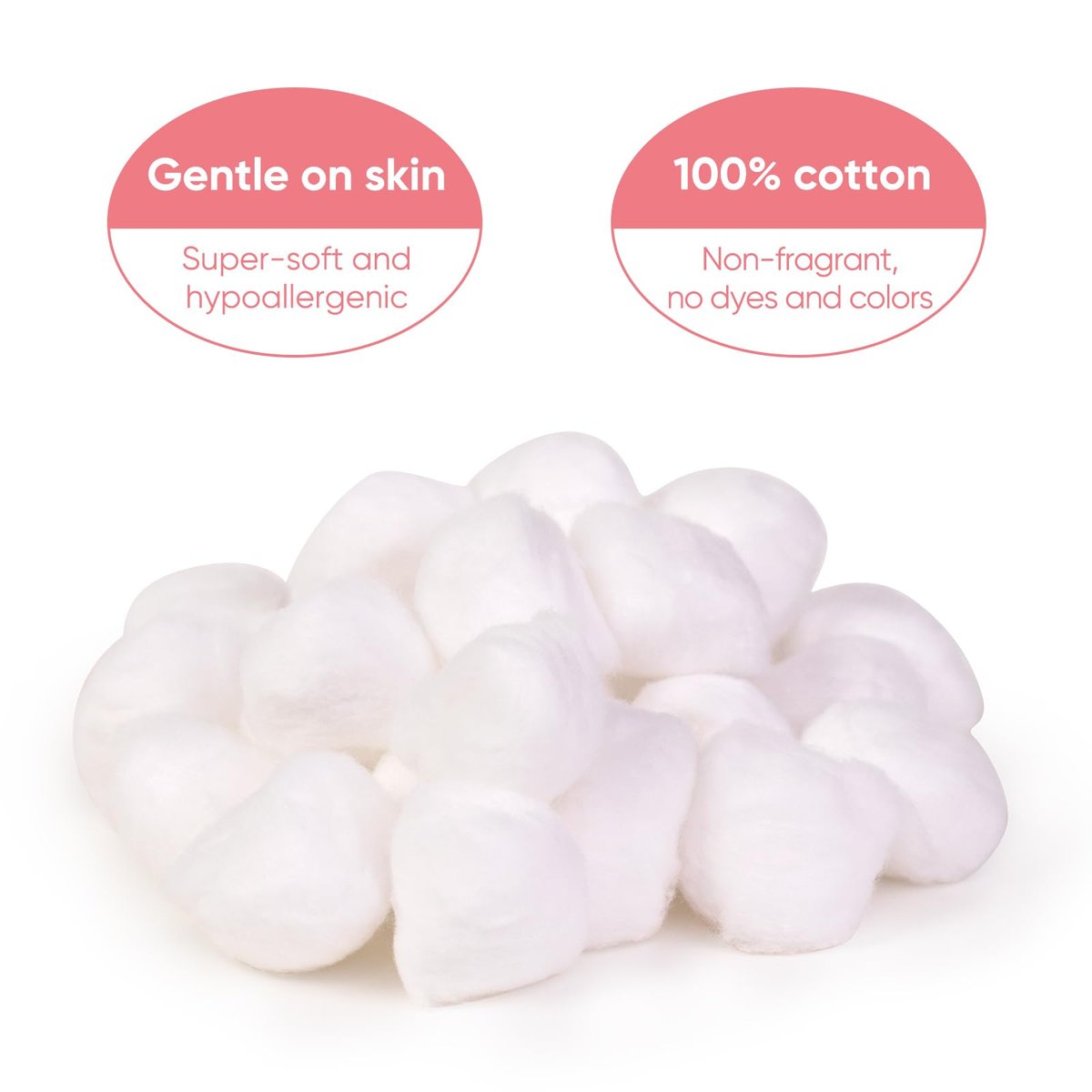 Icotle 100% Pure Cotton Balls, Large Size, Soft and Absorbent for Make-Up, Nail Polish Removal, Pet Care, Applying Lotion or Powder and First-Aid for Everyday Household Use, 100 Count - görsel 3