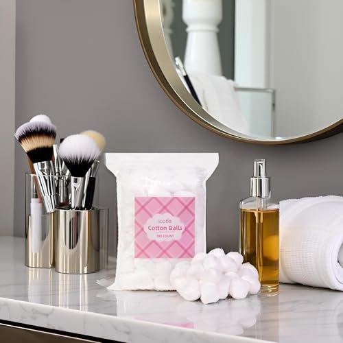 Icotle 100% Pure Cotton Balls, Large Size, Soft and Absorbent for Make-Up, Nail Polish Removal, Pet Care, Applying Lotion or Powder and First-Aid for Everyday Household Use, 100 Count - görsel 18