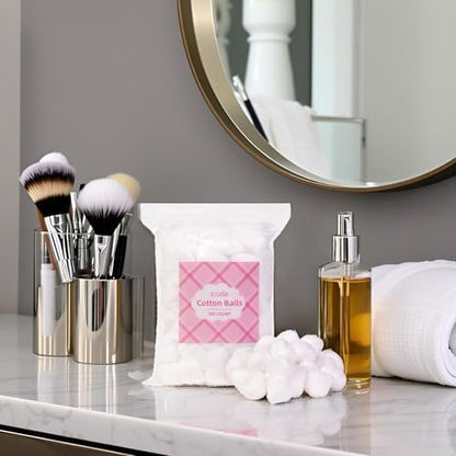 Icotle 100% Pure Cotton Balls, Large Size, Soft and Absorbent for Make-Up, Nail Polish Removal, Pet Care, Applying Lotion or Powder and First-Aid for Everyday Household Use, 100 Count