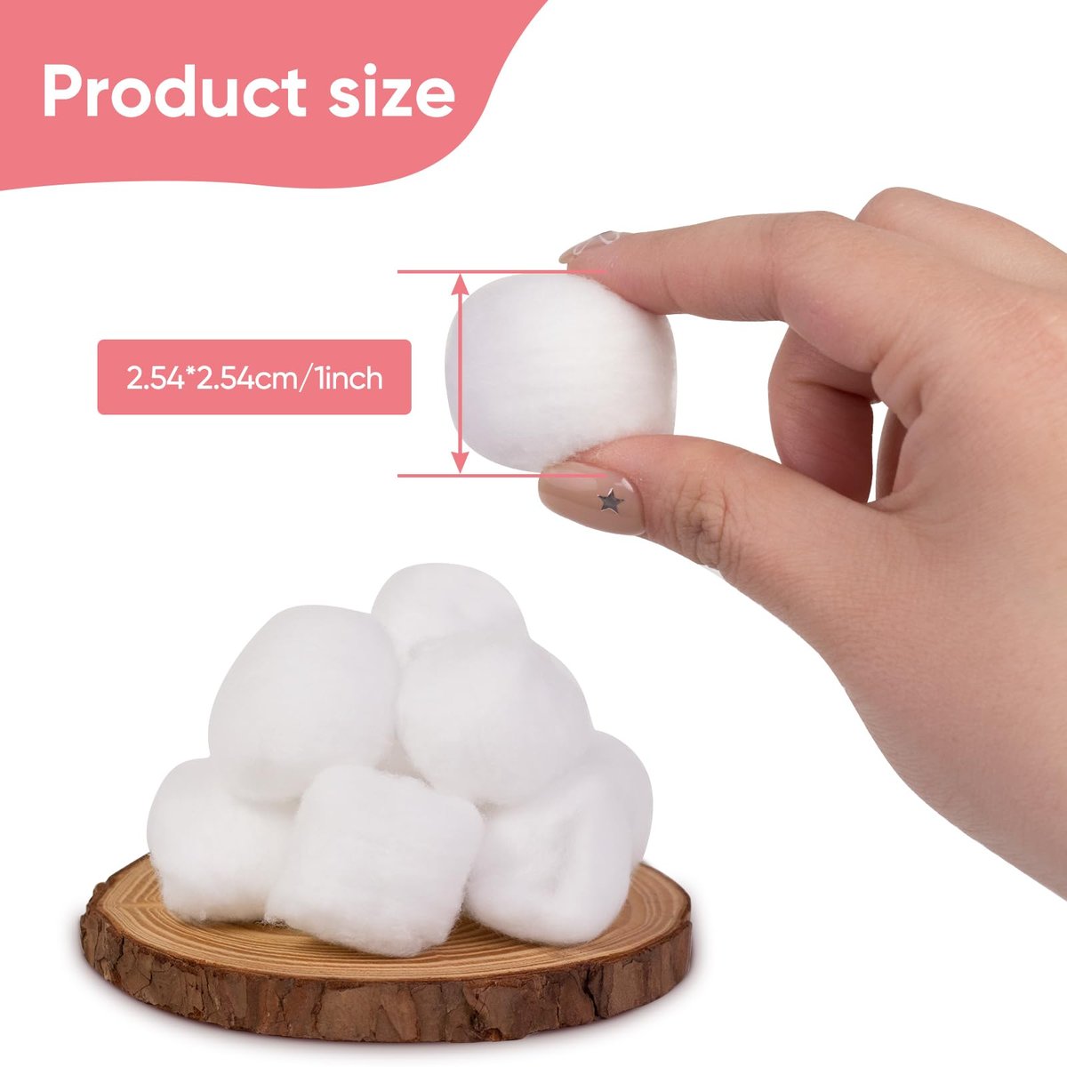 Icotle 100% Pure Cotton Balls, Large Size, Soft and Absorbent for Make-Up, Nail Polish Removal, Pet Care, Applying Lotion or Powder and First-Aid for Everyday Household Use, 100 Count - görsel 5