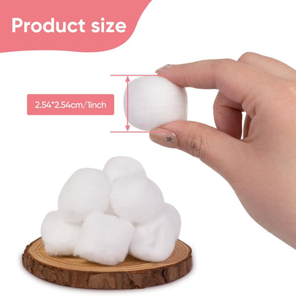 Icotle 100% Pure Cotton Balls, Large Size, Soft and Absorbent for Make-Up, Nail Polish Removal, Pet Care, Applying Lotion or Powder and First-Aid for Everyday Household Use, 100 Count
