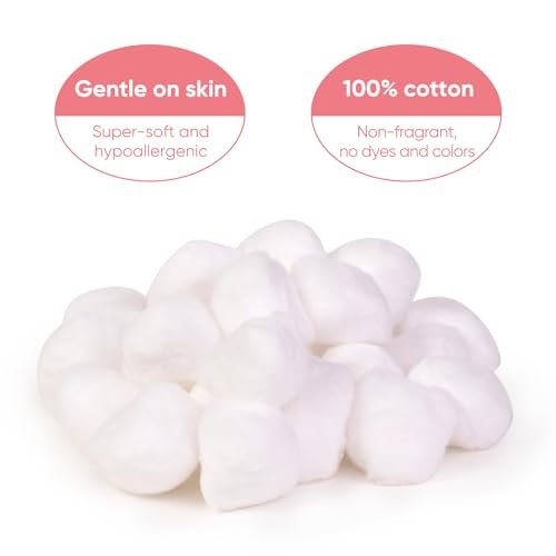 Icotle 100% Pure Cotton Balls, Large Size, Soft and Absorbent for Make-Up, Nail Polish Removal, Pet Care, Applying Lotion or Powder and First-Aid for Everyday Household Use, 100 Count - görsel 4