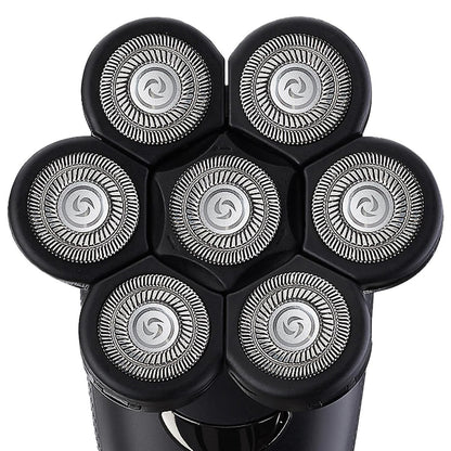 E-Hunter Bald Head Shaver Replacement Blades - Premium 7-Blade Heads for Universal Head Shavers & Freedom Bald Men Grooming, 3 Pack with Cleaning Brush Avelisse