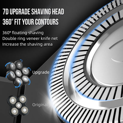 E-Hunter Bald Head Shaver Replacement Blades - Premium 7-Blade Heads for Universal Head Shavers & Freedom Bald Men Grooming, 3 Pack with Cleaning Brush Avelisse