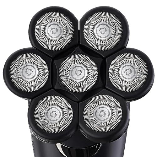 E-Hunter Bald Head Shaver Replacement Blades - Premium 7-Blade Heads for Universal Head Shavers & Freedom Bald Men Grooming, 3 Pack with Cleaning Brush Avelisse