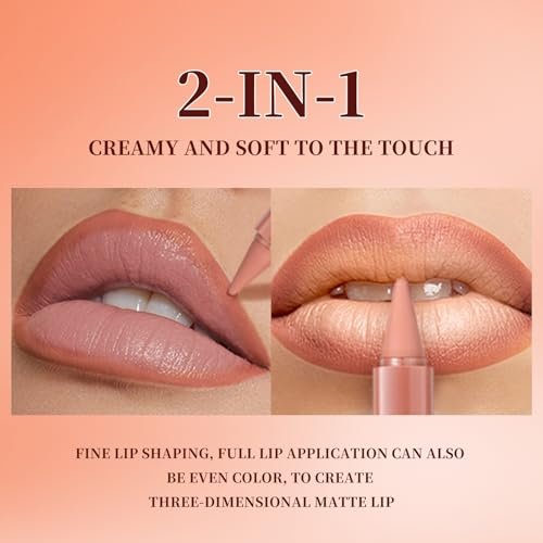 6 Pcs Gradient Lip Liner and Lipstick Combo Set – 2-in-1 Ombre Lipstick & Brown Lip Liner Duo – Waterproof, Long-Lasting Matte Finish – Smudge-Proof Full Coverage Lip Kit for Fuller & Plumper Lips - görsel 16