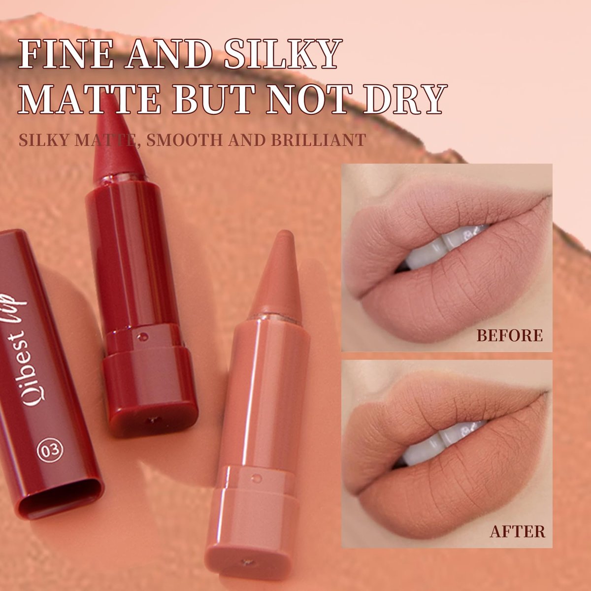 6 Pcs Gradient Lip Liner and Lipstick Combo Set – 2-in-1 Ombre Lipstick & Brown Lip Liner Duo – Waterproof, Long-Lasting Matte Finish – Smudge-Proof Full Coverage Lip Kit for Fuller & Plumper Lips - görsel 13