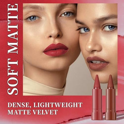 6 Pcs Gradient Lip Liner and Lipstick Combo Set – 2-in-1 Ombre Lipstick & Brown Lip Liner Duo – Waterproof, Long-Lasting Matte Finish – Smudge-Proof Full Coverage Lip Kit for Fuller & Plumper Lips