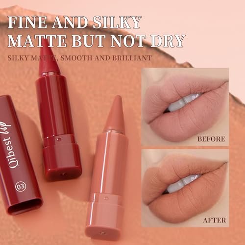 6 Pcs Gradient Lip Liner and Lipstick Combo Set – 2-in-1 Ombre Lipstick & Brown Lip Liner Duo – Waterproof, Long-Lasting Matte Finish – Smudge-Proof Full Coverage Lip Kit for Fuller & Plumper Lips - görsel 14