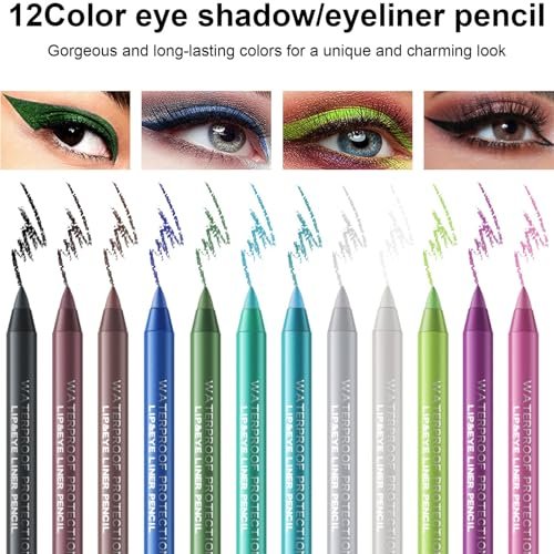 MooGlamor 12 Color Eyeliner Pencil Set – Waterproof & Long-Lasting Gel Eyeliners with Sharpener - görsel 4