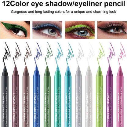 MooGlamor 12 Color Eyeliner Pencil Set – Waterproof & Long-Lasting Gel Eyeliners with Sharpener