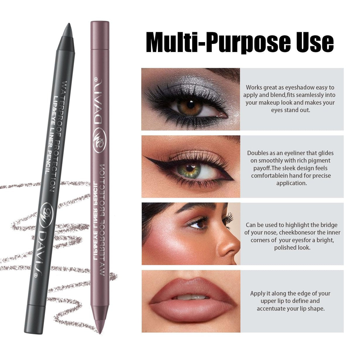 MooGlamor 12 Color Eyeliner Pencil Set – Waterproof & Long-Lasting Gel Eyeliners with Sharpener - görsel 9