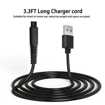 2 Pack USB Charger Cord Compatible with Freebird Head Shaver Only, Flex Series Shaver Charging Cable Replacement for Freebird Shaving Kit Electric Razor, 3.3FT