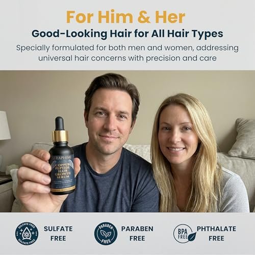 Seraphime Copper Peptide Serum for Hair Growth - Caffeine, Niacinamide, Rosemary Oil, Saw Palmetto Hair Density Serum, Topical Tripeptide Scalp Care for Hair Thinning, Women & Men 1 fl oz Avelisse
