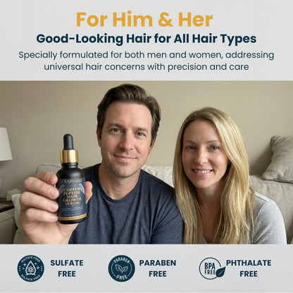 Seraphime Copper Peptide Serum for Hair Growth - Caffeine, Niacinamide, Rosemary Oil, Saw Palmetto Hair Density Serum, Topical Tripeptide Scalp Care for Hair Thinning, Women & Men 1 fl oz Avelisse