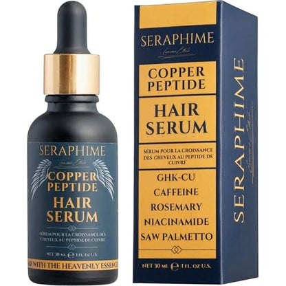Seraphime Copper Peptide Serum for Hair Growth - Caffeine, Niacinamide, Rosemary Oil, Saw Palmetto Hair Density Serum, Topical Tripeptide Scalp Care for Hair Thinning, Women & Men 1 fl oz Avelisse