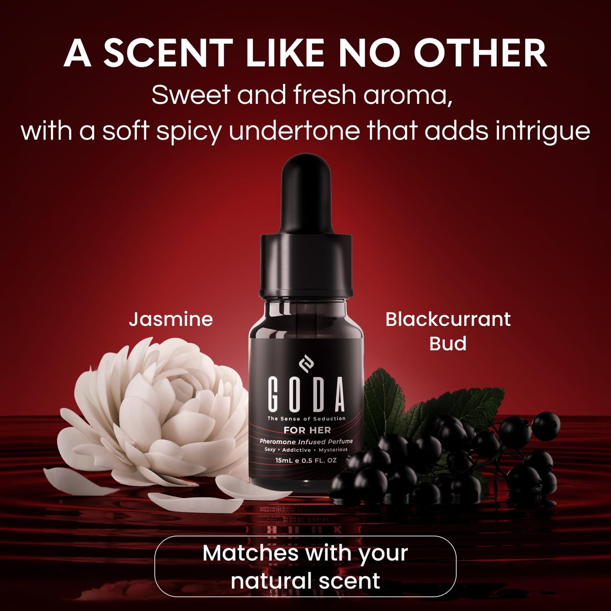 GODA Pheromones Perfume for Women – The Original – Long-Lasting Floral Fragrance with Jasmine & Rose – Vegan & Cruelty-Free – 15ml / 0.50 fl. oz Avelisse
