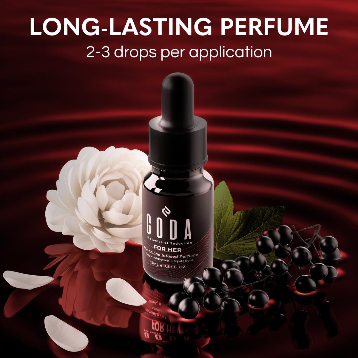 GODA Pheromones Perfume for Women – The Original – Long-Lasting Floral Fragrance with Jasmine & Rose – Vegan & Cruelty-Free – 15ml / 0.50 fl. oz Avelisse