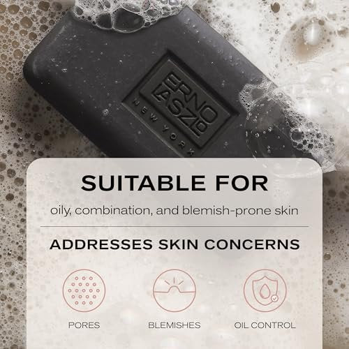 Erno Laszlo Sea Mud Deep Cleansing Face Wash Bar - Detox Charcoal Soap with Dead Sea Mud for Oily, Blemish-Prone Skin, 3.4 oz Avelisse