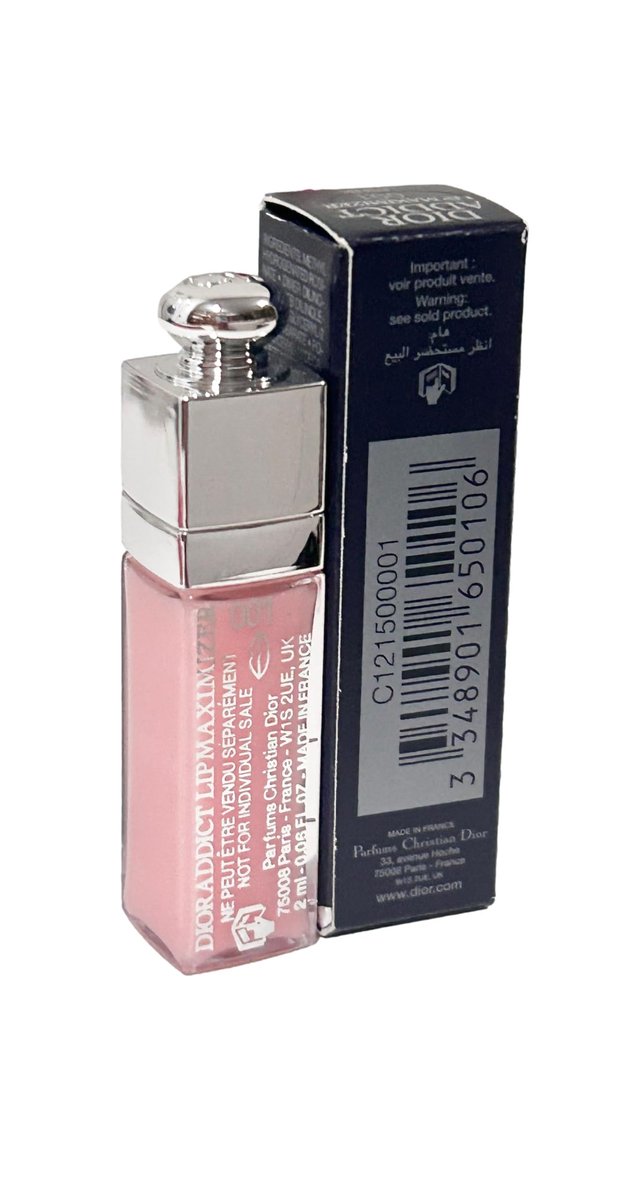 Dior Addict Lip Maximizer Lip Plumping Gloss #001 PINK - Mini Travel Size (2 ml / 0.06 fl oz) Avelisse