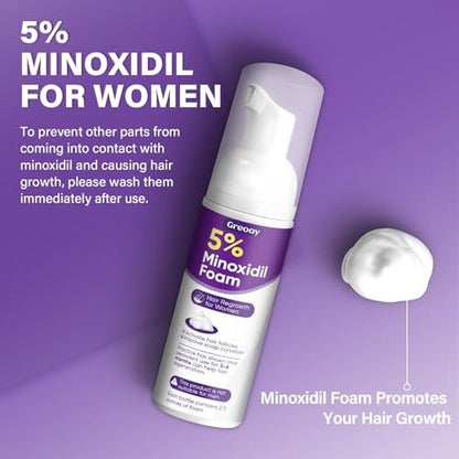 Greoay 5% Minoxidil Foam for Women - Hair Regrowth Treatment, 6.35 oz Avelisse