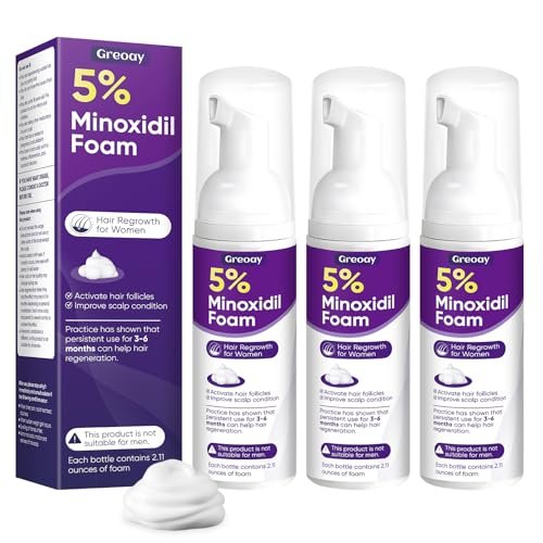 Greoay 5% Minoxidil Foam for Women - Hair Regrowth Treatment, 6.35 oz Avelisse
