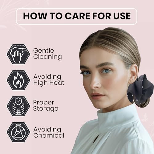 3 PCS 7.9 Inches Oversized Satin Scrunchies with Pearl and Polka Dot - Jumbo Large Hair Ties & Ponytail Holders for Women and Girls, Vintage Chic Extra Large Hair Accessories - görsel 15