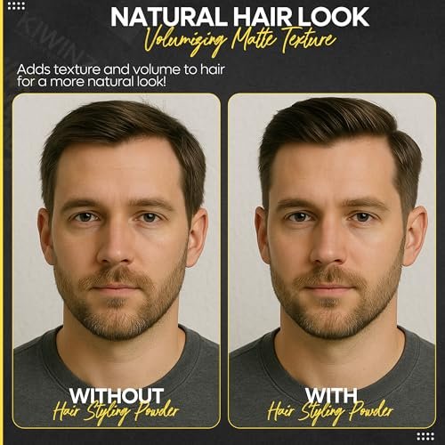 Kiwinz Professional Hair Styling Powder for Men – Natural Look Texture Powder, Matte Finish, Long-Lasting Volume & Hold – Non-Sticky, Great Smell – 30g - görsel 12