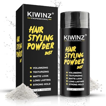 Kiwinz Professional Hair Styling Powder for Men – Natural Look Texture Powder, Matte Finish, Long-Lasting Volume & Hold – Non-Sticky, Great Smell – 30g