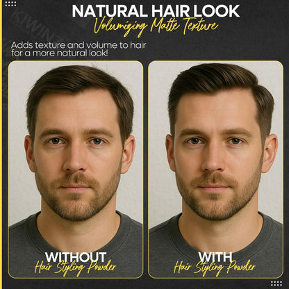 Kiwinz Professional Hair Styling Powder for Men – Natural Look Texture Powder, Matte Finish, Long-Lasting Volume & Hold – Non-Sticky, Great Smell – 30g