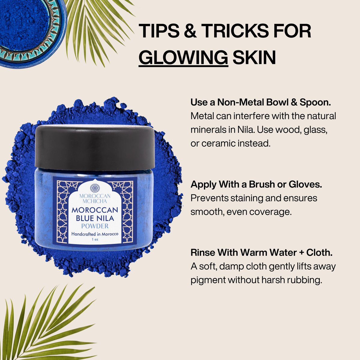Moroccan Mchicha Moroccan Nila Powder for Skin – 30g Nila Face Mask with Instructions Avelisse