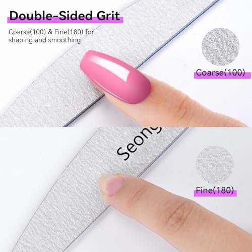 24 PCS 100/180 Grit Nail Files for Women – Double-Sided Emery Boards for Natural Nails, Manicure & Pedicure Tools for Salon and Home Use - görsel 12
