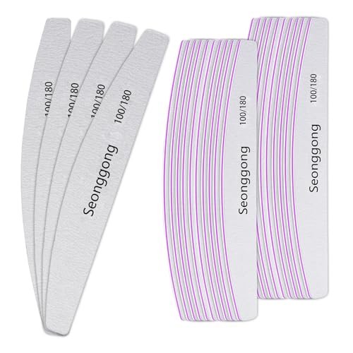 24 PCS 100/180 Grit Nail Files for Women – Double-Sided Emery Boards for Natural Nails, Manicure & Pedicure Tools for Salon and Home Use - görsel 2