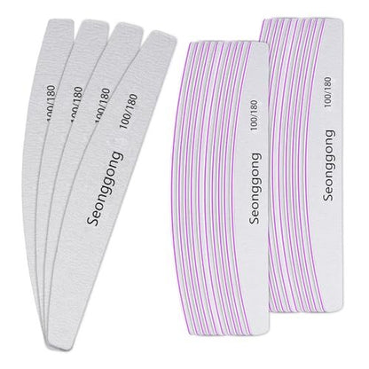 24 PCS 100/180 Grit Nail Files for Women – Double-Sided Emery Boards for Natural Nails, Manicure & Pedicure Tools for Salon and Home Use