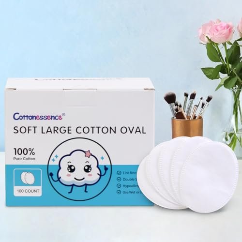 Cottonessence Oval Cotton Pads (100-Count) - 100% Pure Cotton, Gentle for Babies, Soft, Large, Lint-Free, Double Sided, Hypoallergenic - görsel 14