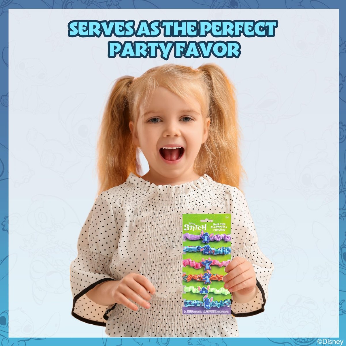 Stitch 6 Piece Hair Scrunchie Set – Satin Hair Ties for Girls, School Rewards, Party Favors, Stocking Stuffer, Birthday Gift, Ages 3+ by Townley Girl - görsel 15