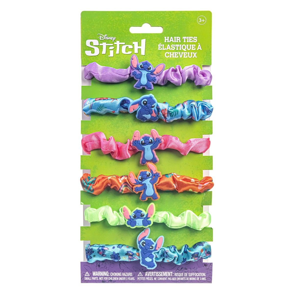 Stitch 6 Piece Hair Scrunchie Set – Satin Hair Ties for Girls, School Rewards, Party Favors, Stocking Stuffer, Birthday Gift, Ages 3+ by Townley Girl - görsel 1