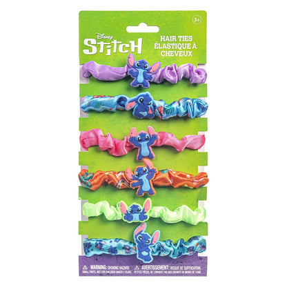 Stitch 6 Piece Hair Scrunchie Set – Satin Hair Ties for Girls, School Rewards, Party Favors, Stocking Stuffer, Birthday Gift, Ages 3+ by Townley Girl