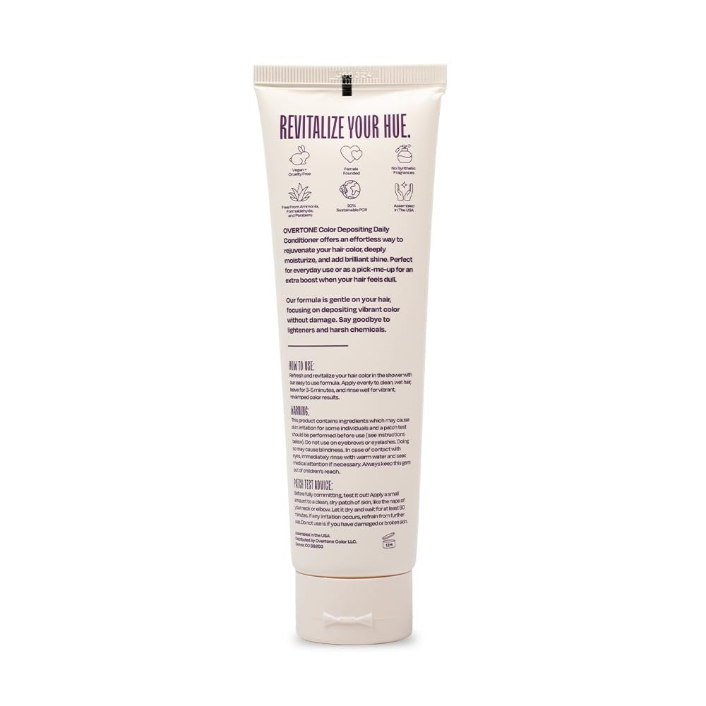 oVertone Daily Color Depositing Conditioner - Royal Plum for Brown Hair - 4.5 oz - Vegan & Cruelty-Free Temporary Coloring Conditioner with Shea Butter & Coconut Oil Avelisse